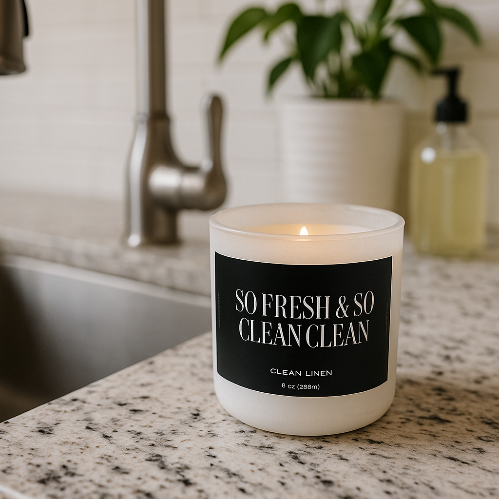 So Fresh & So Clean Clean- Organic Candle- | Live Life Glamorously